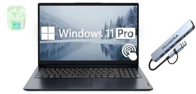 Lenovo IdeaPad 15.6” FHD Touchscreen Laptop, 40GB RAM 2.5TB Storage (2TB SSD+512GB Docking Station Set), 10-Cores Intel Core i5, Windows 11 Pro with Microsoft Office Included, PLUSERA Earphones