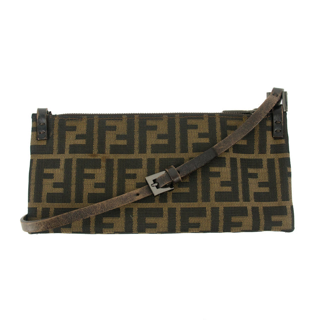 Fendi Canvas Brown Pochette Crossbody Bag  #5256