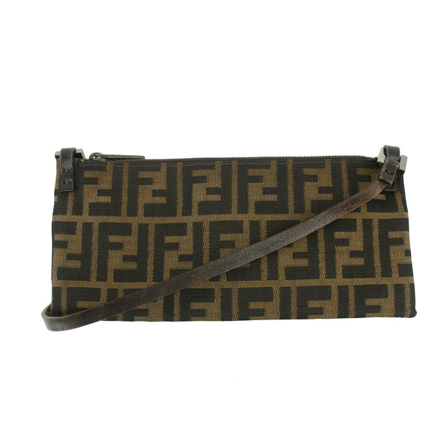 Fendi Canvas Brown Pochette Crossbody Bag  #5256