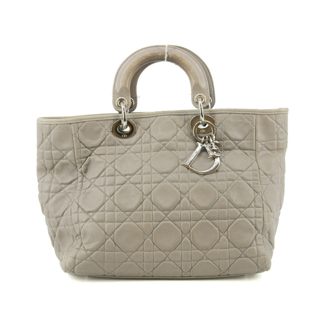 Christian Dior Lady Dior Grey Leather Tote Bag #5764