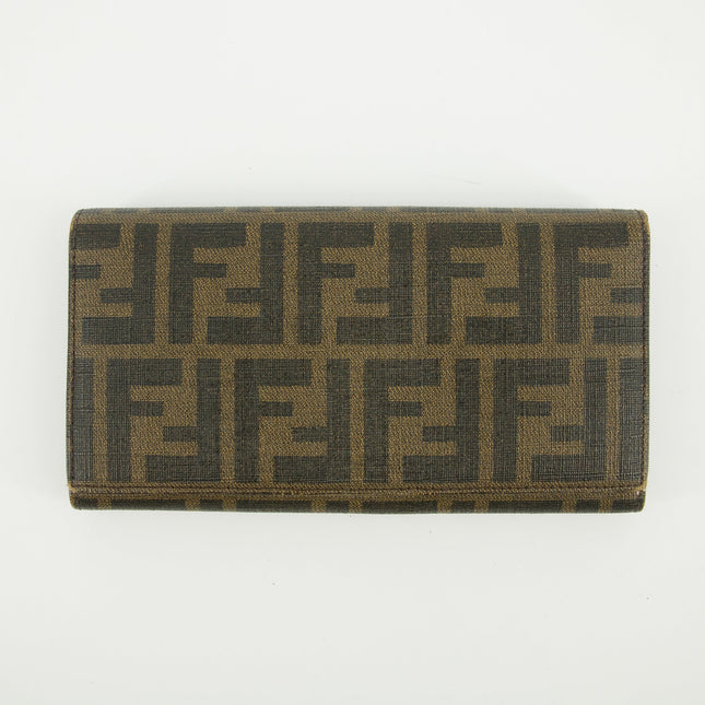 Fendi Monogram Canvas Brown Zucca Long Wallet #5766