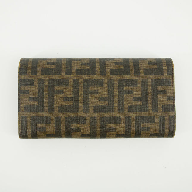Fendi Monogram Canvas Brown Zucca Long Wallet #5766