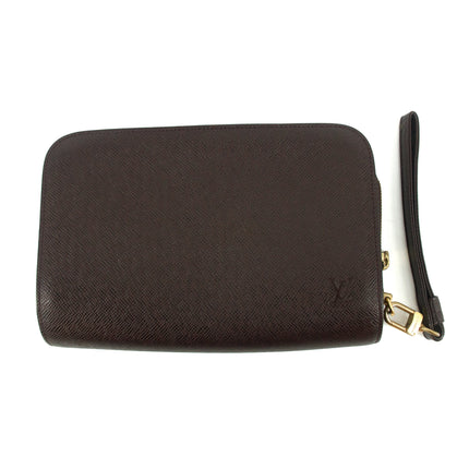 Louis Vuitton Taiga Brown Leather Wrist Bag #5794