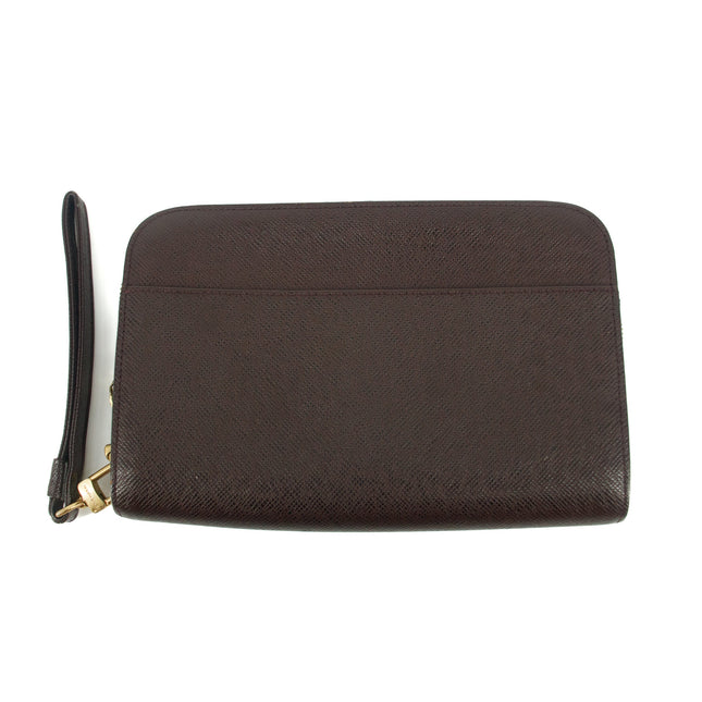 Louis Vuitton Taiga Brown Leather Wrist Bag #5794