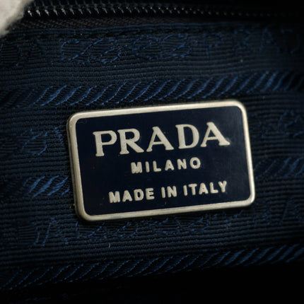 Prada Nylon Tessuto Black Beaded Handle Bag #5807