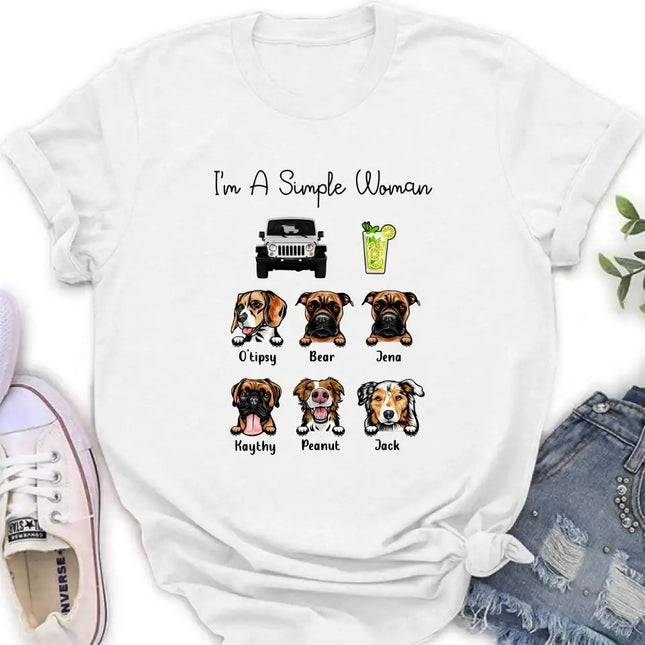Personalized T-Shirt - Gift For Dog Dad/Mom, Dog Lover,Drinks,Off-Road - I Am A Simple Man/Woman