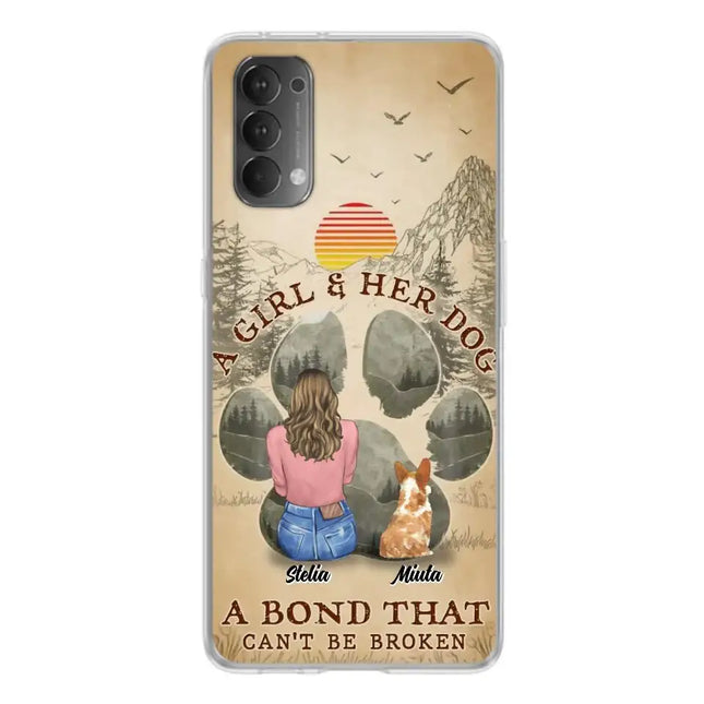 Personalized Pet Mom Phone Case - Gifts For Pet Lovers With Up to 4 Pets - A Girl And Her Dog A Bond That Can't Be Broken - Case For Oppo, Xiaomi & Huawei
