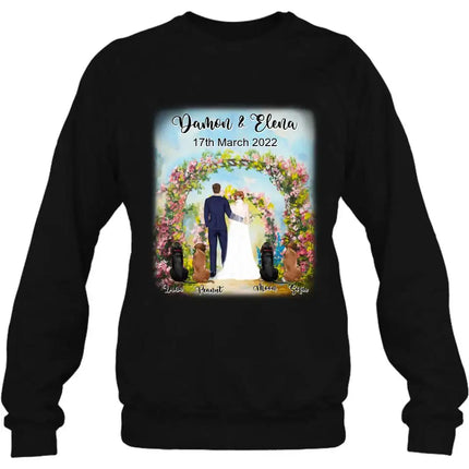 Personalized Wedding T-shirt - Wedding Gift For Couple - Up to 4 Dogs