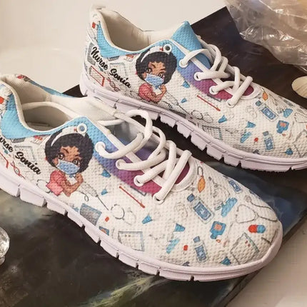 Personalized Teacher & Dog Sneakers - Gift Idea for Teacher/Dog Lovers - Rocking This Dog Mom And Teacher Life