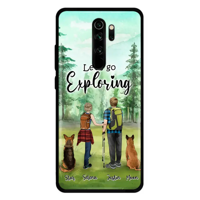 Personalized Trekking Woods Couple With Dogs Phone Case - Couple With Up to 2 Pets - Case For Xiaomi, Huawei and Oppo - 6CIAJ9