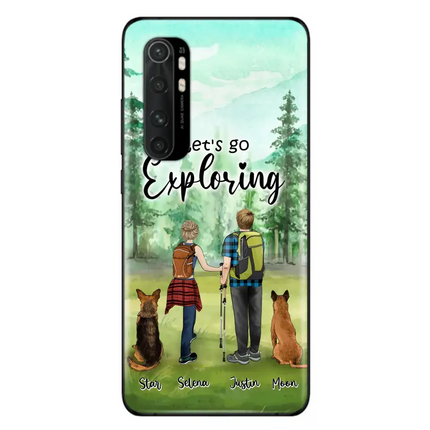 Personalized Trekking Woods Couple With Dogs Phone Case - Couple With Up to 2 Pets - Case For Xiaomi, Huawei and Oppo - 6CIAJ9