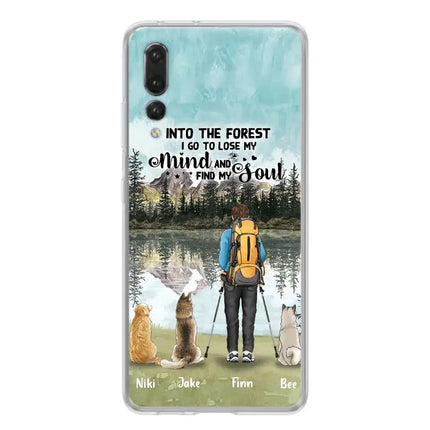 Personalized Solo Hiking With Dogs Phone Case - Woman/Man With Up to 3 Pets - Case For Xiaomi, Huawei and Oppo - Q67GXN