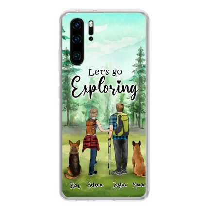 Personalized Trekking Woods Couple With Dogs Phone Case - Couple With Up to 2 Pets - Case For Xiaomi, Huawei and Oppo - 6CIAJ9