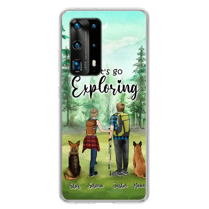 Personalized Trekking Woods Couple With Dogs Phone Case - Couple With Up to 2 Pets - Case For Xiaomi, Huawei and Oppo - 6CIAJ9