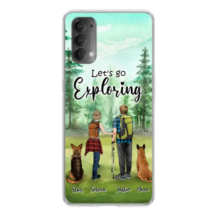 Personalized Trekking Woods Couple With Dogs Phone Case - Couple With Up to 2 Pets - Case For Xiaomi, Huawei and Oppo - 6CIAJ9
