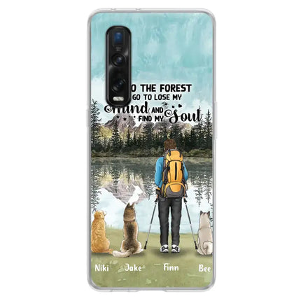 Personalized Solo Hiking With Dogs Phone Case - Woman/Man With Up to 3 Pets - Case For Xiaomi, Huawei and Oppo - Q67GXN