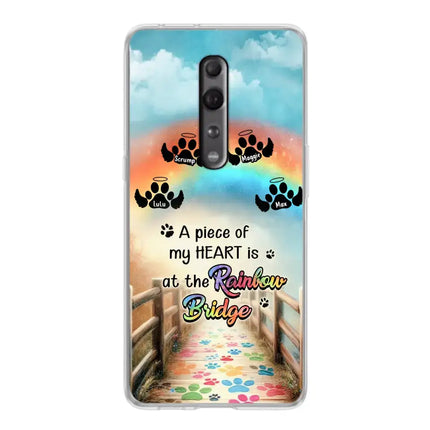 Personalized Rainbow Bridge Memorial Phone Case - Memorial Gift Idea For Dog Lover - Up to 4 Dogs - A Piece Of My Heart Is At The Rainbow Bridge - Case For Oppo/Xiaomi/Huawei