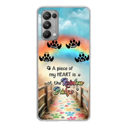 Personalized Rainbow Bridge Memorial Phone Case - Memorial Gift Idea For Dog Lover - Up to 4 Dogs - A Piece Of My Heart Is At The Rainbow Bridge - Case For Oppo/Xiaomi/Huawei