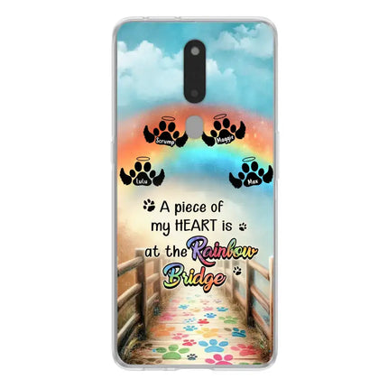 Personalized Rainbow Bridge Memorial Phone Case - Memorial Gift Idea For Dog Lover - Up to 4 Dogs - A Piece Of My Heart Is At The Rainbow Bridge - Case For Oppo/Xiaomi/Huawei