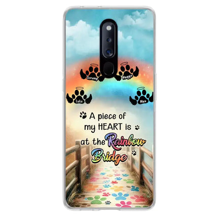 Personalized Rainbow Bridge Memorial Phone Case - Memorial Gift Idea For Dog Lover - Up to 4 Dogs - A Piece Of My Heart Is At The Rainbow Bridge - Case For Oppo/Xiaomi/Huawei