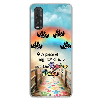 Personalized Rainbow Bridge Memorial Phone Case - Memorial Gift Idea For Dog Lover - Up to 4 Dogs - A Piece Of My Heart Is At The Rainbow Bridge - Case For Oppo/Xiaomi/Huawei