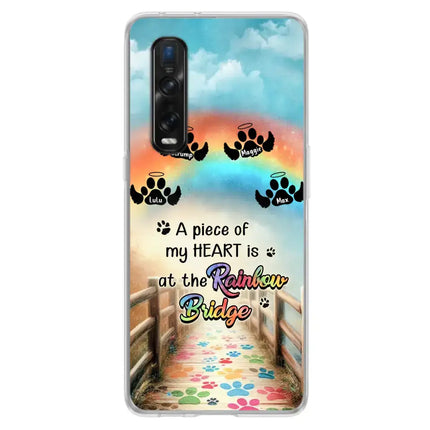 Personalized Rainbow Bridge Memorial Phone Case - Memorial Gift Idea For Dog Lover - Up to 4 Dogs - A Piece Of My Heart Is At The Rainbow Bridge - Case For Oppo/Xiaomi/Huawei