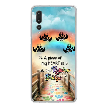 Personalized Rainbow Bridge Memorial Phone Case - Memorial Gift Idea For Dog Lover - Up to 4 Dogs - A Piece Of My Heart Is At The Rainbow Bridge - Case For Oppo/Xiaomi/Huawei