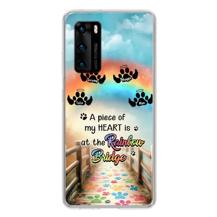 Personalized Rainbow Bridge Memorial Phone Case - Memorial Gift Idea For Dog Lover - Up to 4 Dogs - A Piece Of My Heart Is At The Rainbow Bridge - Case For Oppo/Xiaomi/Huawei