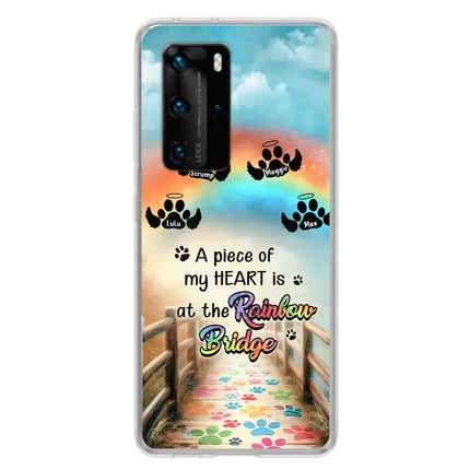 Personalized Rainbow Bridge Memorial Phone Case - Memorial Gift Idea For Dog Lover - Up to 4 Dogs - A Piece Of My Heart Is At The Rainbow Bridge - Case For Oppo/Xiaomi/Huawei