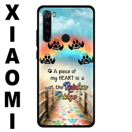 Personalized Rainbow Bridge Memorial Phone Case - Memorial Gift Idea For Dog Lover - Up to 4 Dogs - A Piece Of My Heart Is At The Rainbow Bridge - Case For Oppo/Xiaomi/Huawei