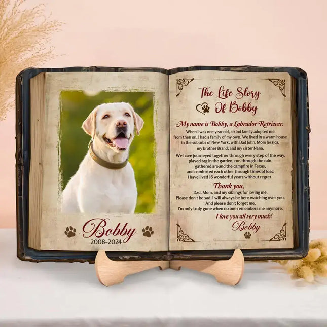 Personalized The Life Story Of Dog 2 Layered Wooden Art - Custom Dog's Story And Photo - Memorial Gift Idea For Dog Lover