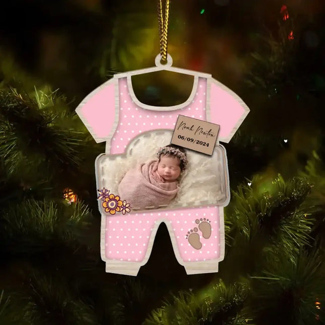 Personalized Baby First Christmas Acrylic Ornament - Christmas Gift Idea For Baby - Upload Photo