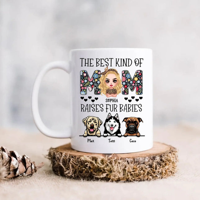 Personalized The Best Kind Of Dog Mom Coffee Mug - Mother's Day Gift Idea For Dog Lover - Up to 3 Dogs