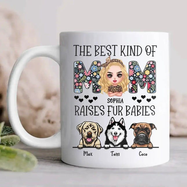 Personalized The Best Kind Of Dog Mom Coffee Mug - Mother's Day Gift Idea For Dog Lover - Up to 3 Dogs