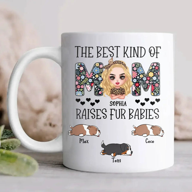 Personalized The Best Kind Of Dog Mom Coffee Mug - Mother's Day Gift For Dog Lover - Up to 3 Dogs
