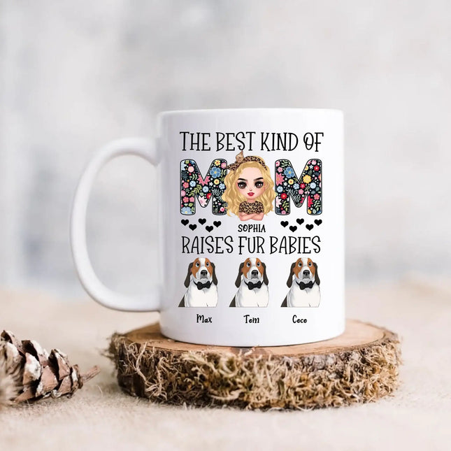Personalized The Best Kind Of Dog Mom Coffee Mug - Mother's Day Gift For Dog Lovers - Up to 3 Dogs