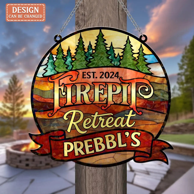 Personalized Patio Acrylic Suncatcher - Summer Gift Idea - Firepit Retreat