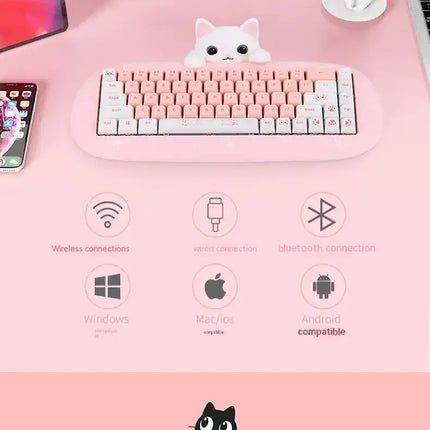 Wireless Bluetooth E-sports Games Cute Mini Office Mechanical Keyboard