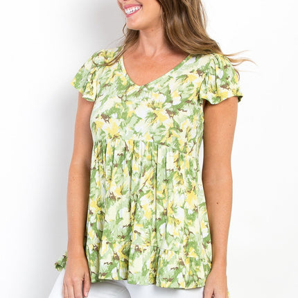 Be Stage Floral Ruffled Babydoll Top