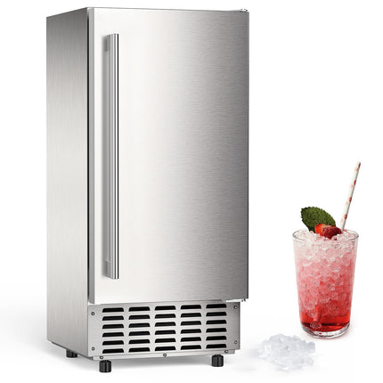 COWSAR Commercial Under Counter Nugget Ice Maker Machine, 68Lbs/Day Ice Maker with Double Ice Baskets, Bulit-in Freestanding Ice Machine, 24H Timer & Self-Cleaning, for Commercial & Home Use(Silver)
