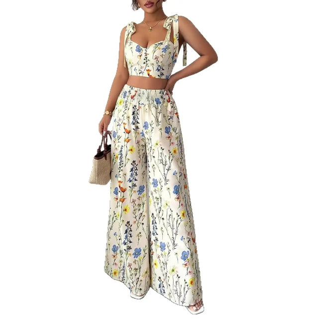 Printed Camisole Womens Top And Pants Set (see size chart under more details)