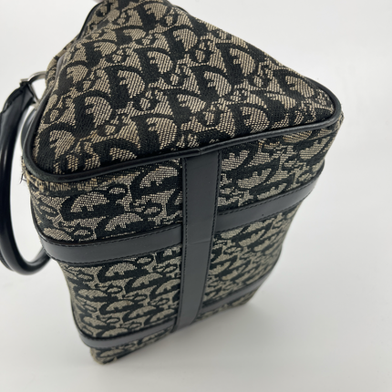 Christian Dior Black Canvas x Leather Trotter Mini Boston Bag #7700
