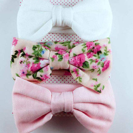 Modern 3Pcs Set Elastic Baby Headband Cute Bow Knot Kids Hair Bands For Newborn Baby Girl