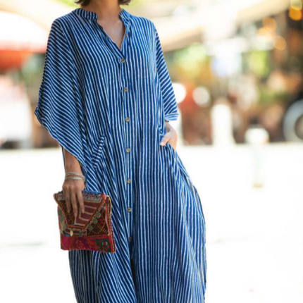 Beach Cover up Loose Button with Pocket Vacation Robe Blouse