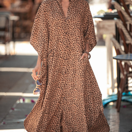 Beach Cover up Loose Button with Pocket Vacation Robe Blouse