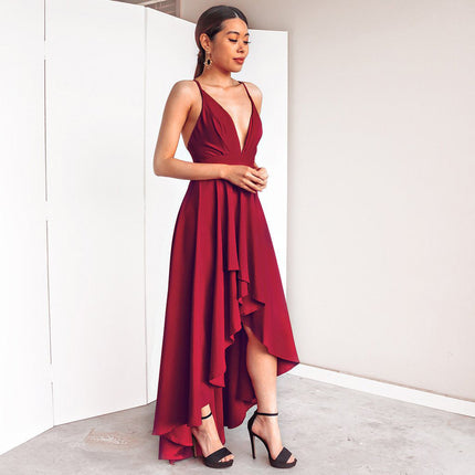 Dress Sexy V neck Strap Dress Maxi Dress