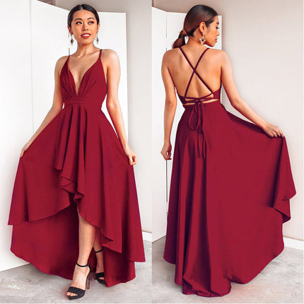 Dress Sexy V neck Strap Dress Maxi Dress