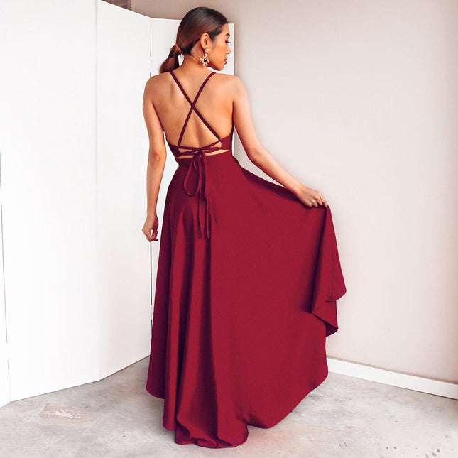 Dress Sexy V neck Strap Dress Maxi Dress
