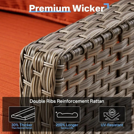 Outdoor Conversation Set with Fire Pit and Swivel Chairs