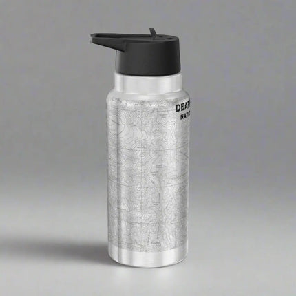 Death Valley National Park Badwater Basin Topographic Insulated Water Bottle Tumbler 32oz